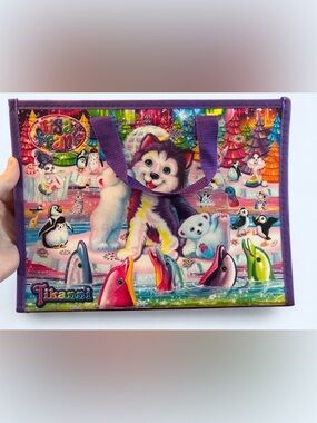 Lisa Frank Rainbow Puppy Folder Organizer 🌈💖 Trifold Binder Tote Y2K